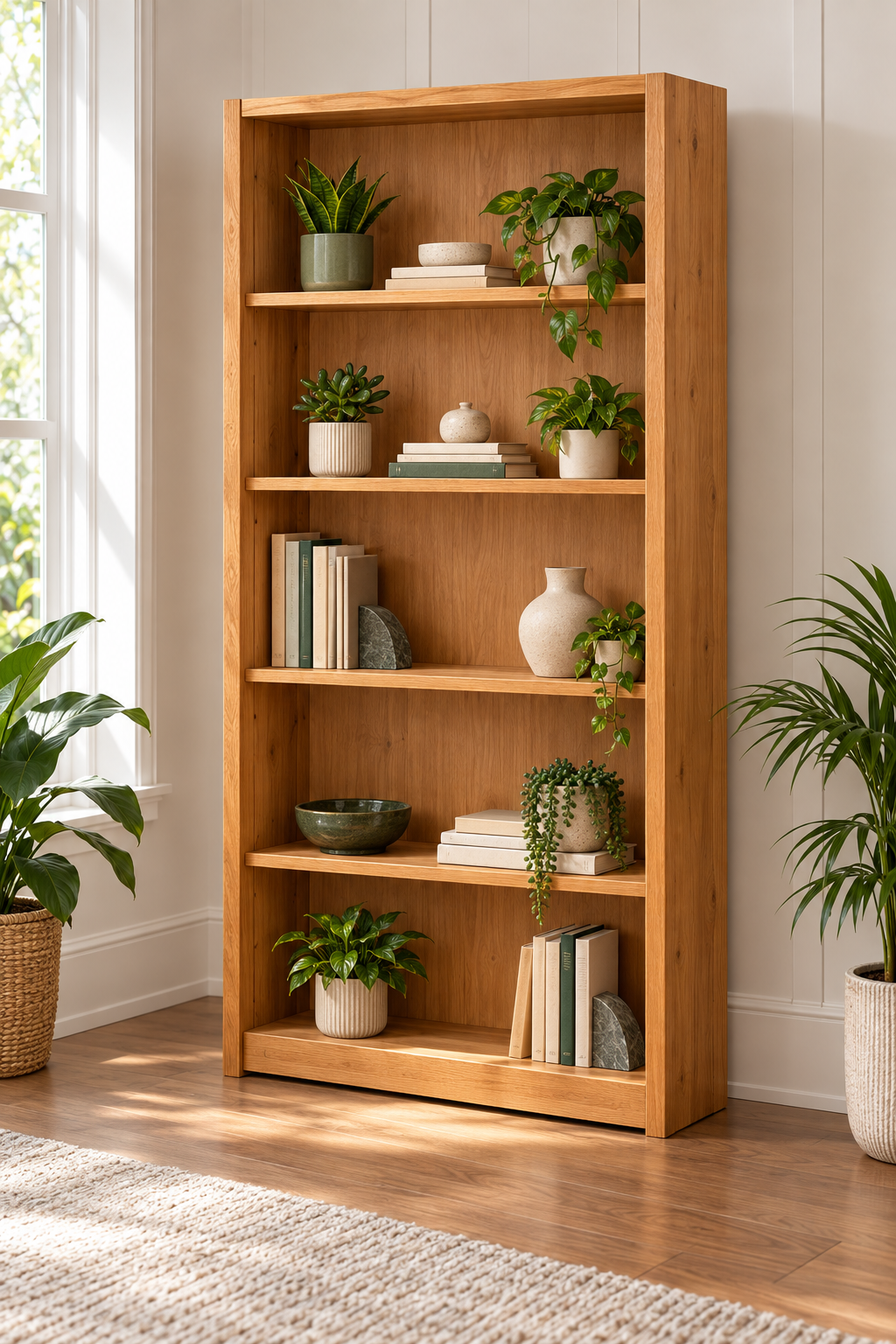 Modular wall storage and bookshelf woodworking blueprint